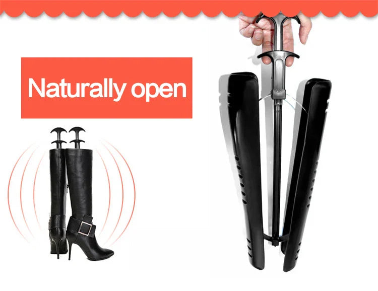 2 Pcs Black Boot Shapers | Practical Long Boot Supporters, Stretcher & Creative Home Storage Holder Hangers