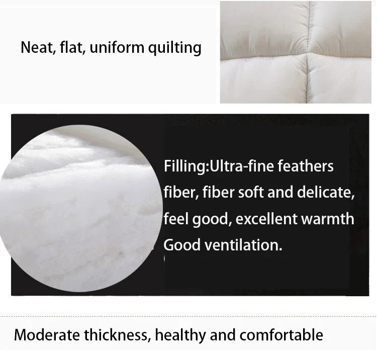 VESCOVO Thick Goose Down Fiber Mattress Topper – Single, Twin & Queen Size Bed Mattress Pad