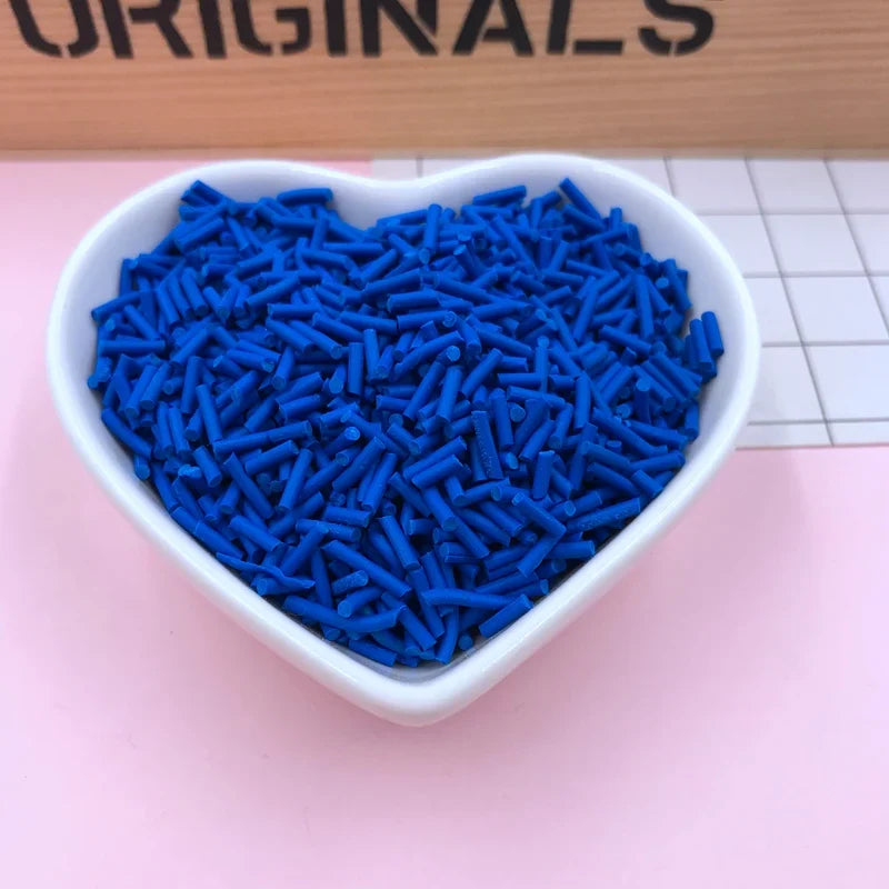 100g Colorful Long Clay Sprinkles – 5-6mm DIY Craft Decorations for Phone Deco & Creative Projects