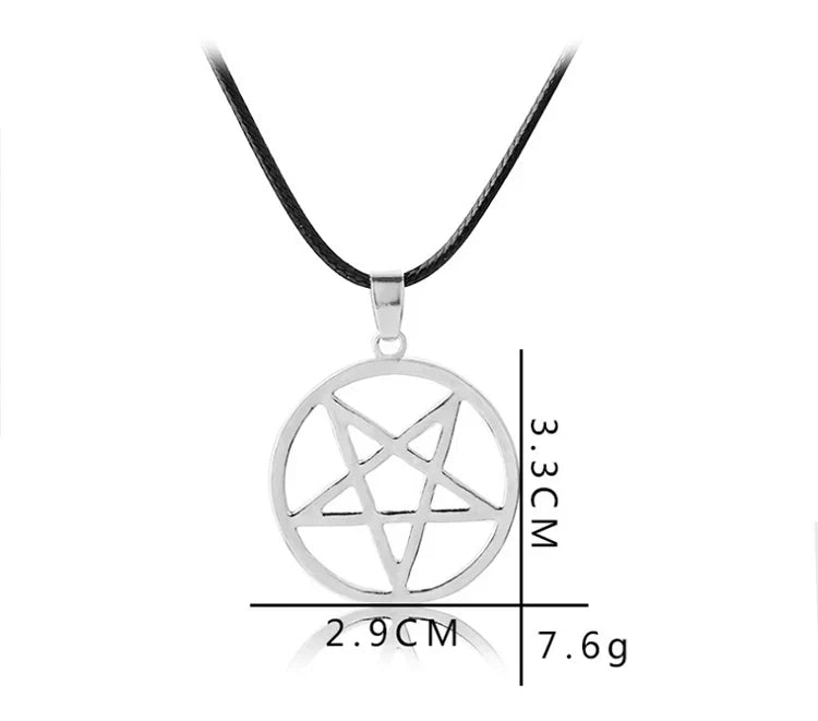 Fashion Black Butler Pentacle Necklace - Pentagram Lucifer Satan Logo Pendant for Men & Women