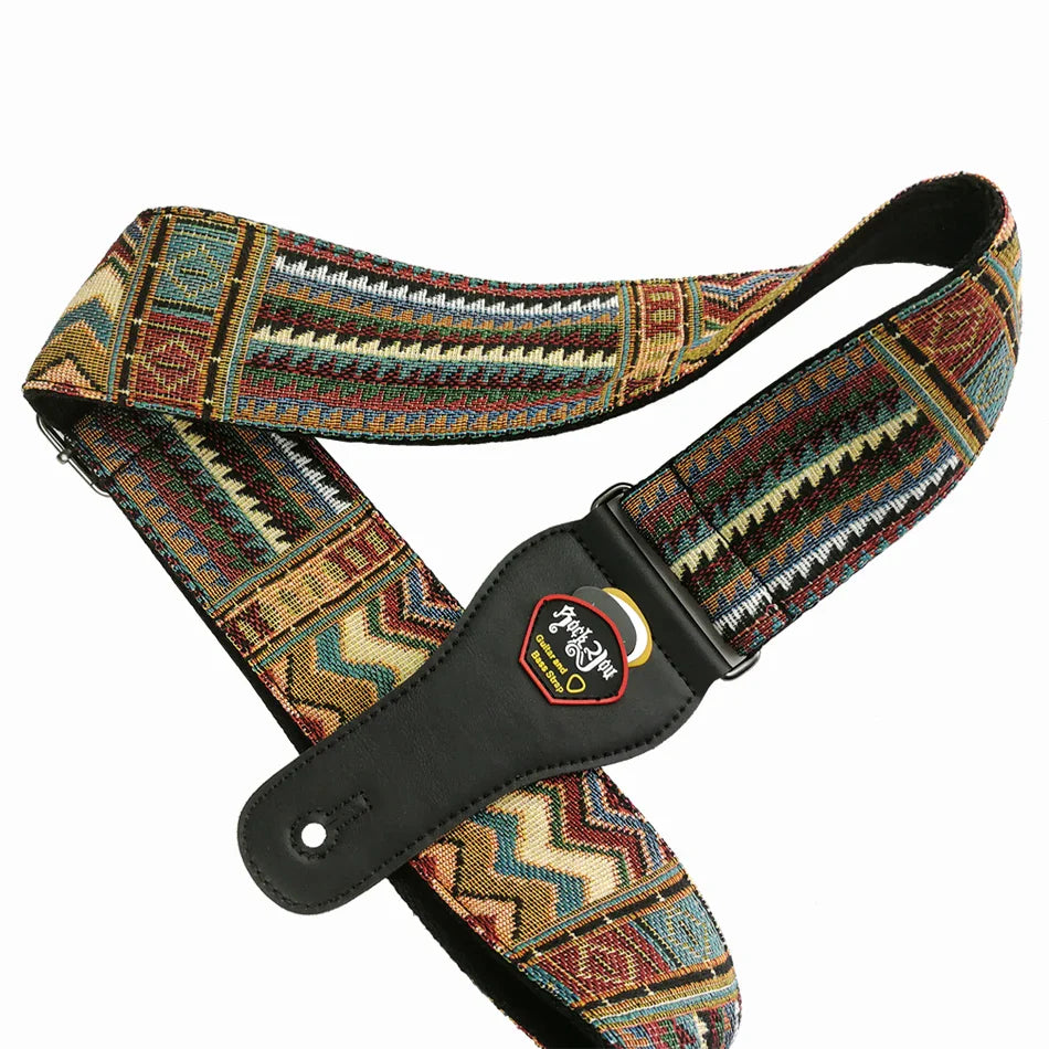 High-Quality Cotton Guitar Strap – Adjustable Length, 6.2cm Wide for Acoustic Guitar & Electric Bass