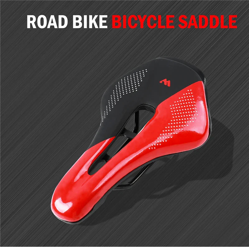 WEST BIKING Bicycle Saddle — Comfortable Hollow PU Leather Bike Seat | Wear-Resistant Road Cycling Cushion