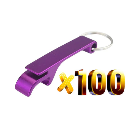 100pcs Custom Aluminum Can Opener Keychain — Portable Promotional Giveaway with Logo for Restaurants