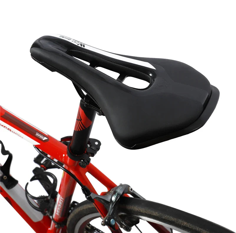 WEST BIKING Bicycle Saddle — Comfortable Hollow PU Leather Bike Seat | Wear-Resistant Road Cycling Cushion