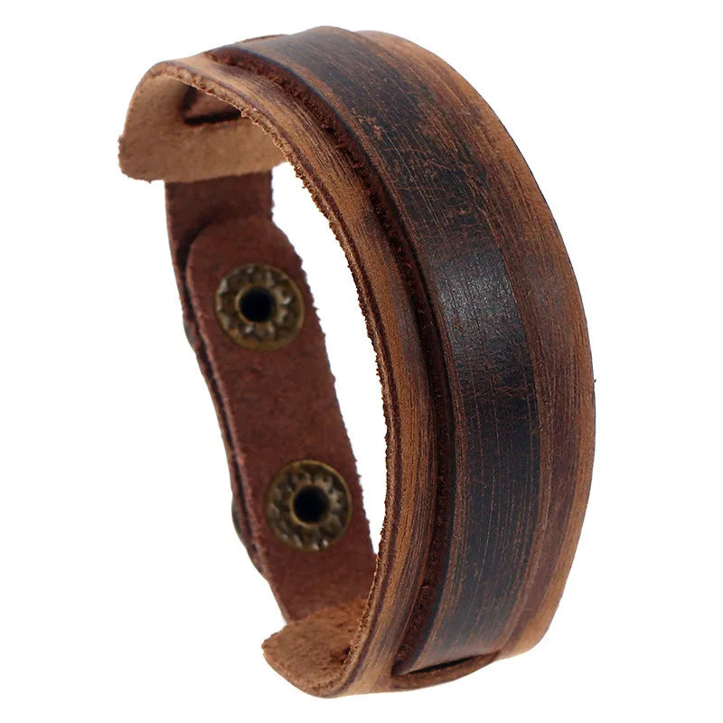 Modyle Vintage Punk Retro Multilayer Leather Bracelet – Handmade Braided Rope Wrap Bangle for Men