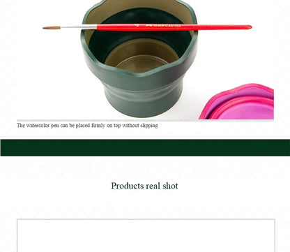 Faber Castell Portable Watercolor Paint Washing Bucket – Scalable Telescopic Folding Brush Washer Cup