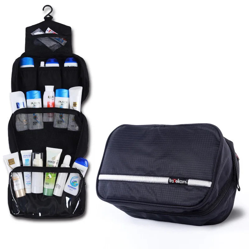 Large Waterproof Travel Makeup Bag — Unisex Cosmetic & Toiletry Organizer Pouch for Men and Women