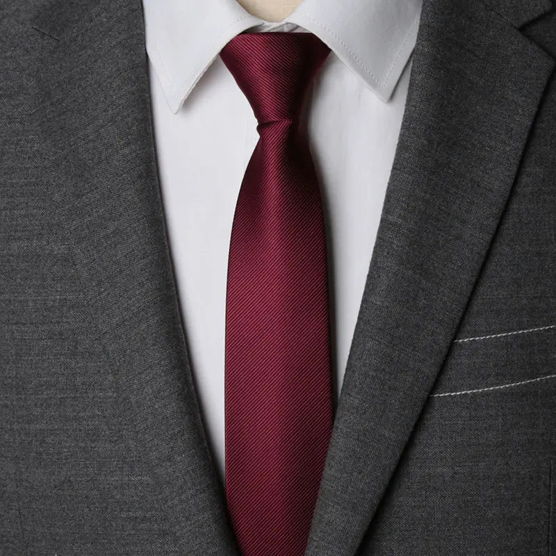 Men’s Zipper Necktie – 6cm Solid Lazy Tie for Business, Wedding & Fashion Accessories