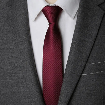 Men’s Zipper Necktie – 6cm Solid Lazy Tie for Business, Wedding & Fashion Accessories
