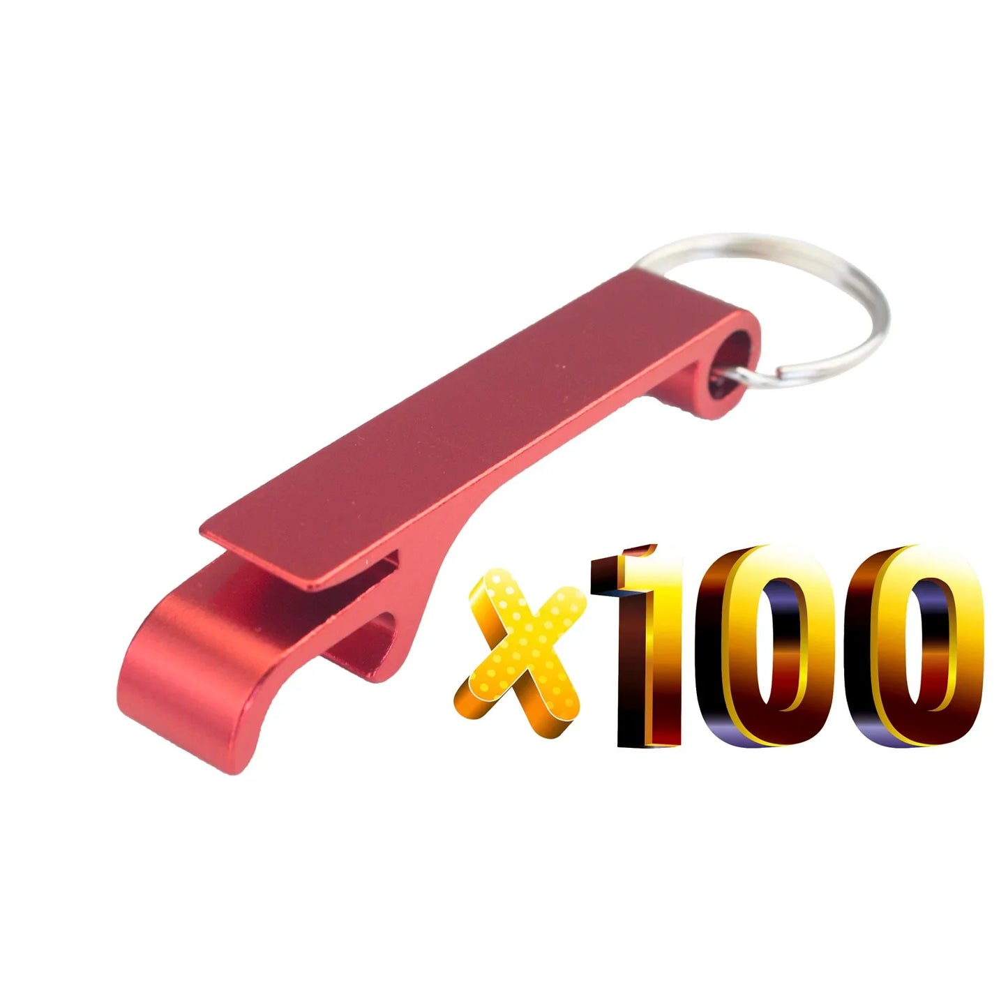 100pcs Custom Aluminum Can Opener Keychain — Portable Promotional Giveaway with Logo for Restaurants