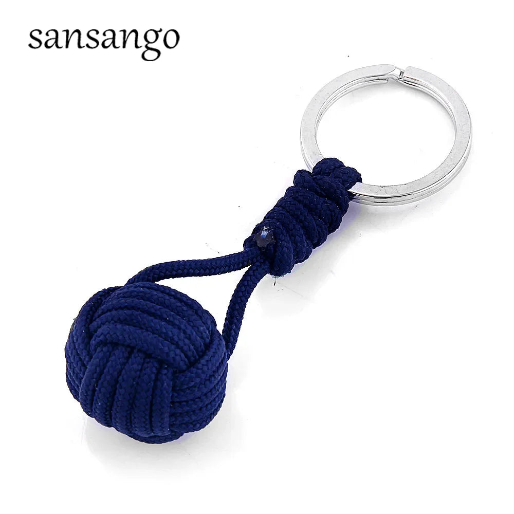 Woven Paracord Lanyard Keychain – Outdoor Survival Tactical Military Parachute Rope with Ball Pendant Keyring