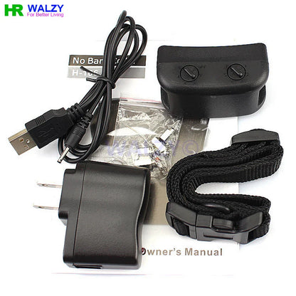 H-166 Rechargeable Waterproof Dog Training Collar No-Bark Shock & Vibration Adjustable Sensitivity Anti-Barking Behavior Control Device