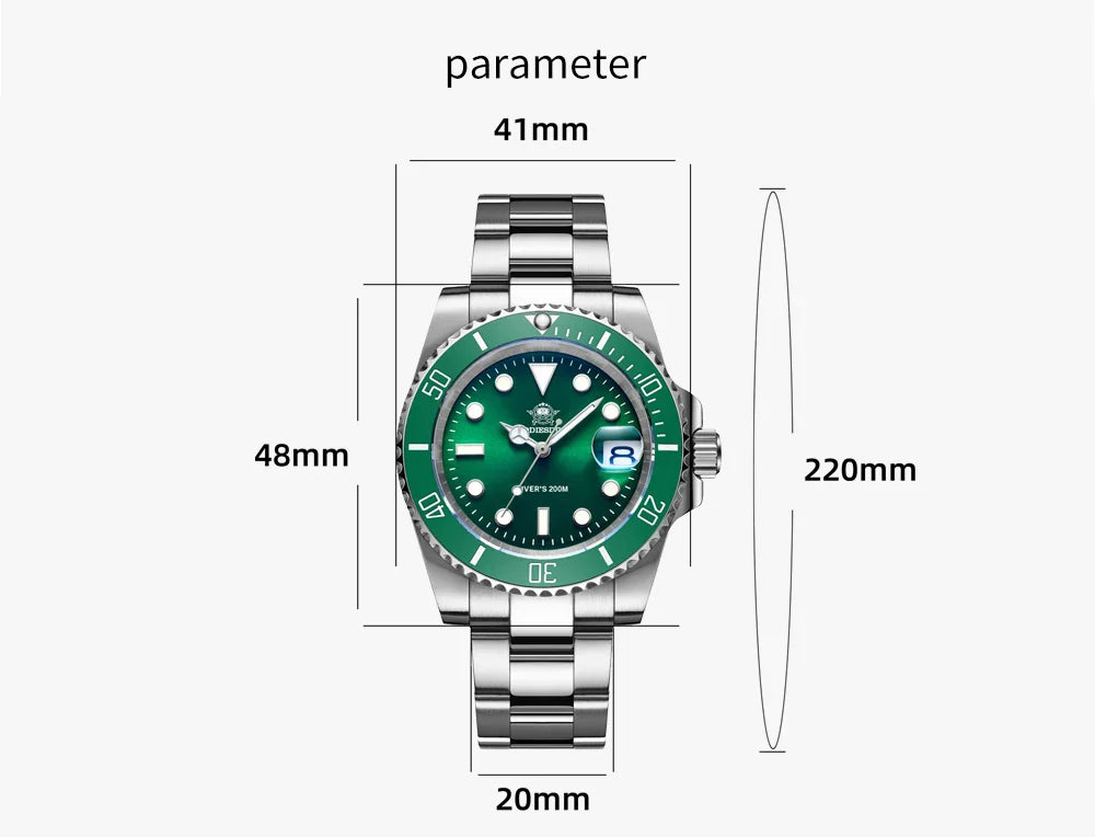 ADDIESDIVE Men's Stainless Steel Quartz Watch — Waterproof Business & Outdoor Sports Timepiece