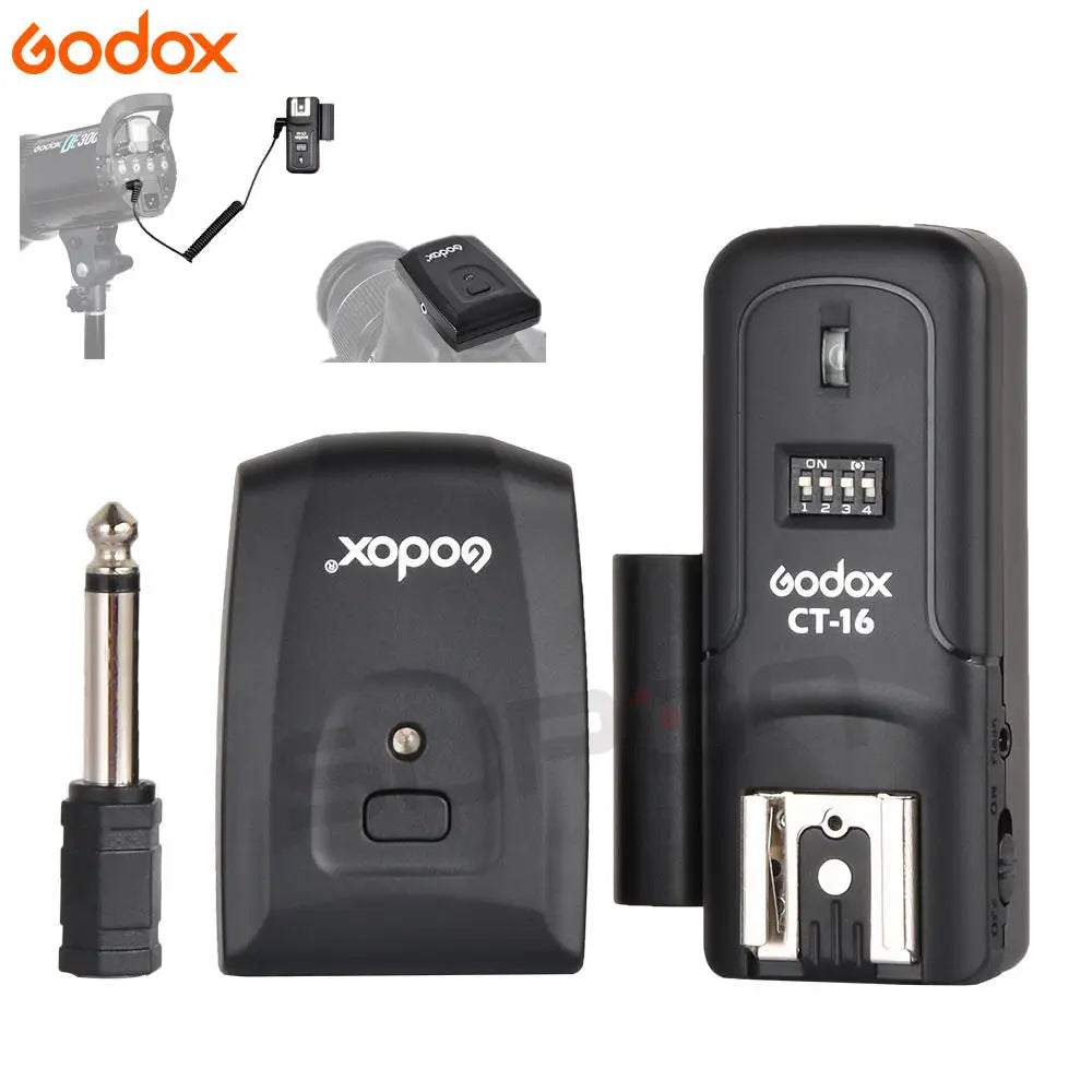 Godox CT-16 16-Channel Wireless Flash Trigger Transmitter & Receiver Set for Canon Nikon Pentax Studio Speedlite