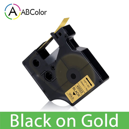 12mm Black on White Label Tape Cartridge Compatible with Dymo LabelManager 160 & 280