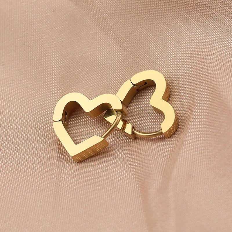 MEYRROYU Stainless Steel Mini Hoop Earrings – 3 Color Geometric Jewelry for Women & Men