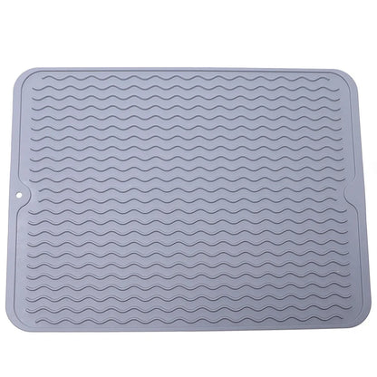 Silicone Dish Drying Mat 40x30cm | Large Countertop & Sink Draining Mat, Heat-Resistant Trivet