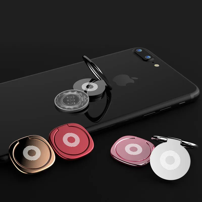 360 Degree Metal Finger Ring Holder: Mini Phone Stand Mount for Xiaomi, Huawei, iPhone, Samsung - Smartphone Holder for Mobile Phones
