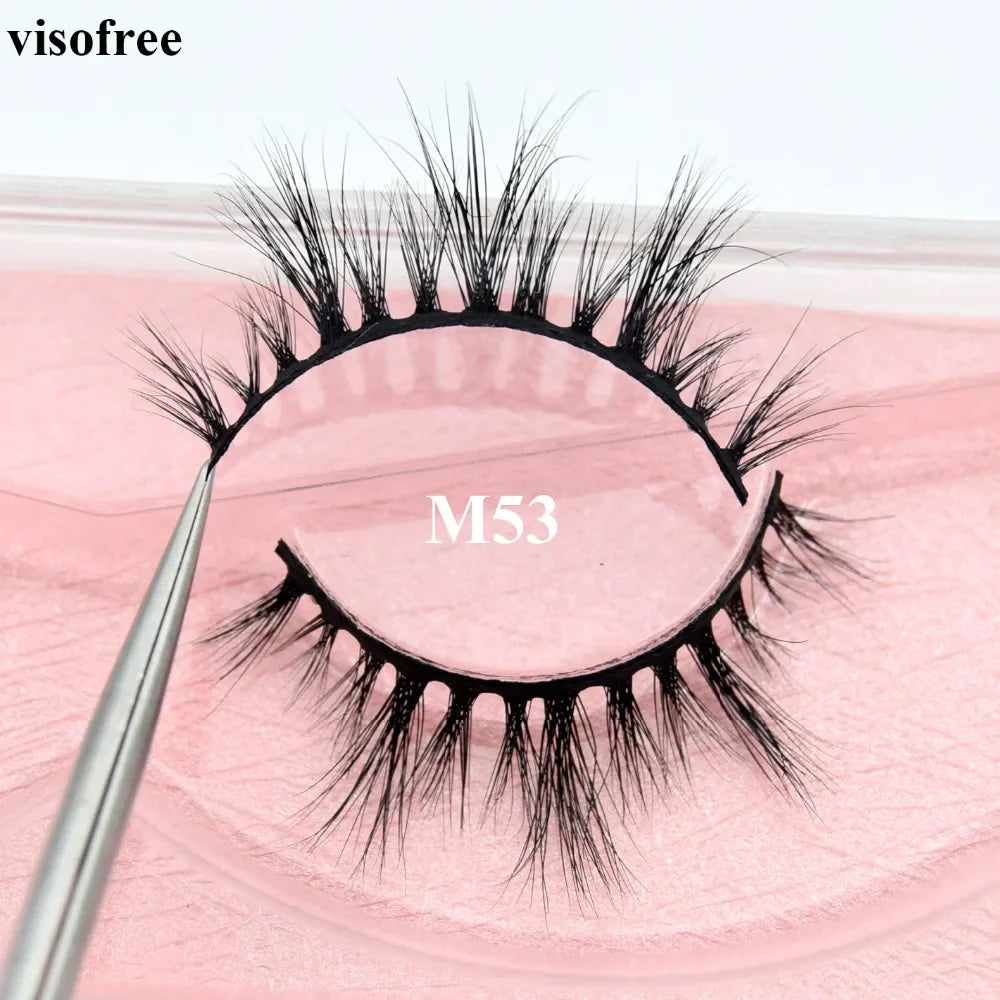 Visofree 3D Mink Eyelashes – Thick Handmade Full Strip Cruelty-Free False Lashes for Makeup M56