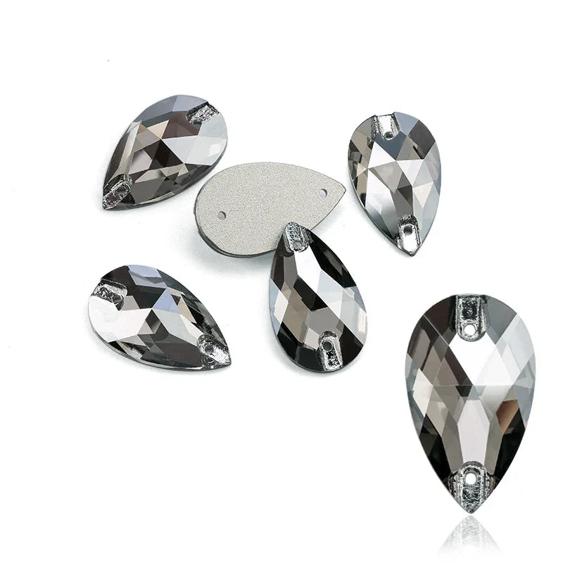 AAAAA Tear Drop Rhinestones — High-Quality Sew-On Stones for Dress, Bag, Garment & Shoe Decoration