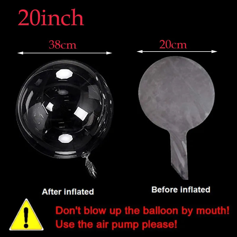 50pc Set of Inflatable Bobo Balloons in Various Sizes - Transparent Globes for Birthday, Wedding, and Baby Shower Decorations