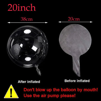 50pc Set of Inflatable Bobo Balloons in Various Sizes - Transparent Globes for Birthday, Wedding, and Baby Shower Decorations