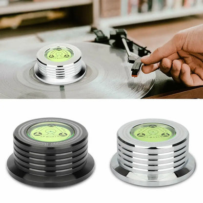 60Hz LP Record Stabilizer — Universal Aluminum Turntable Clamp with Level Alloy Weight
