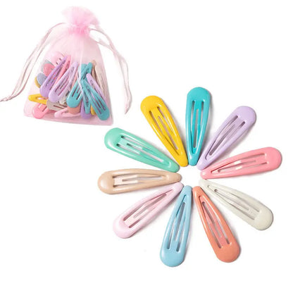 Girls’ Colorful Waterdrop Hairpins — 10/20/30/40PCS Cute Hair Clips & Barrettes Fashion Accessories for Kids
