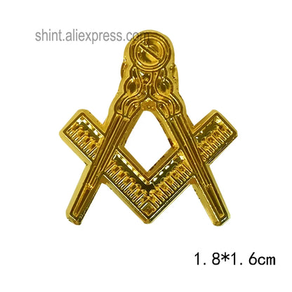 Masonic Freemason Lapel Pin - Forget Me Not Sun Past Master Commemorative Badge for Freemasonry Accessories & Collectors