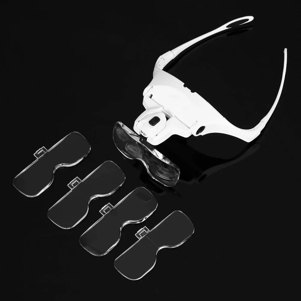 Adjustable Illuminated Magnifying Glass – 1.0X–3.5X Loupe with 2 Lights for Reading & Detail Work