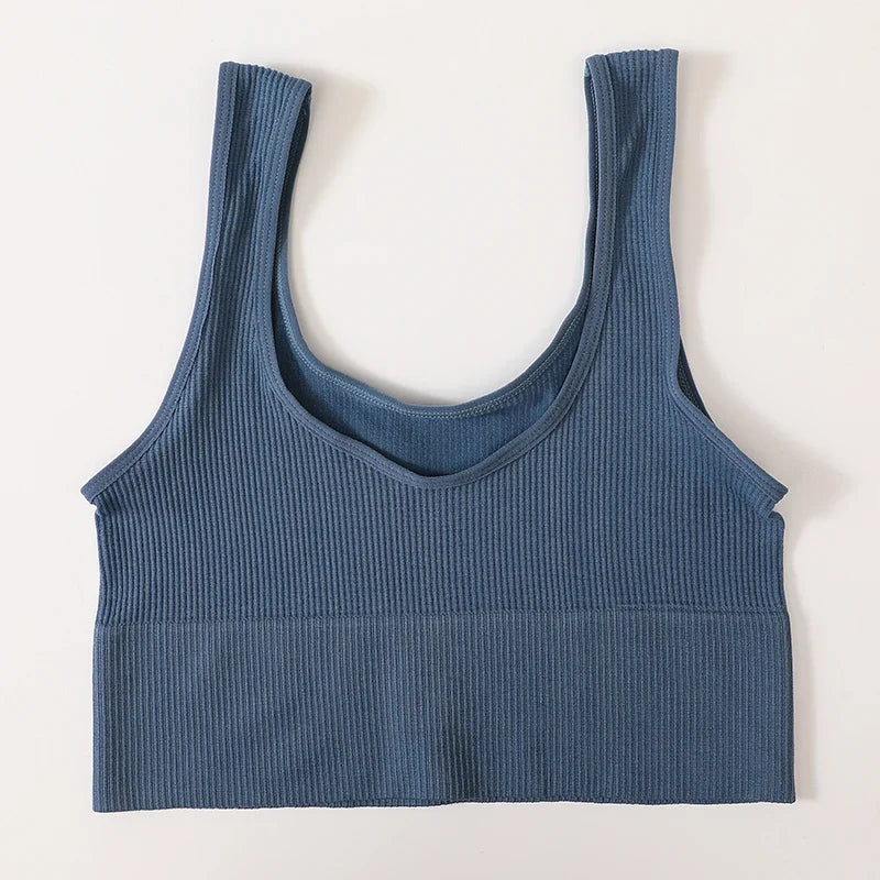 Women’s Seamless Ribbed Tank Top - High-Elastic Sleeveless Crop Camisole, O-Neck Everyday Sportswear M-XL