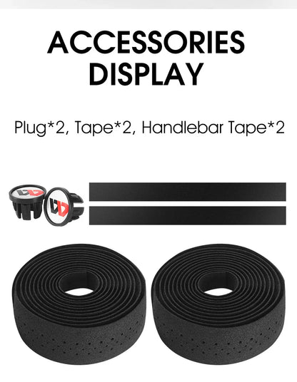 WEST BIKING EVA High Tenacity Handlebar Tape — Shock Absorbing Adhesive Bar Tape with Holes for Road Bikes