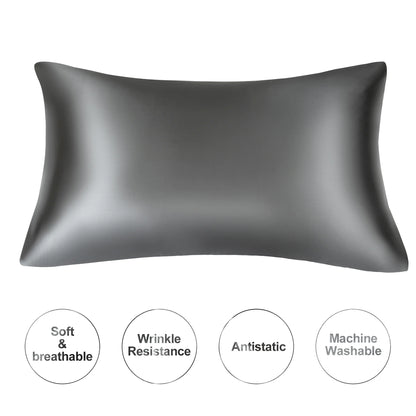 JuwenSilk Mulberry Silk Pillowcase – Soft Satin Silk Pillow Cover for Standard & Queen Size Bedding, Skin & Hair Care Luxury Sleep
