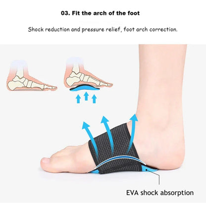 2Pcs EVA Flat Feet Arch Support Orthopedic Insoles Pads - Men Women Foot Valgus Sports Shoe Inserts