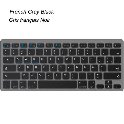 Ultra Slim Universal Wireless Bluetooth Keyboard – Russian, Spanish, French, German, Hebrew & Brazilian Portuguese for iOS, Android & Windows