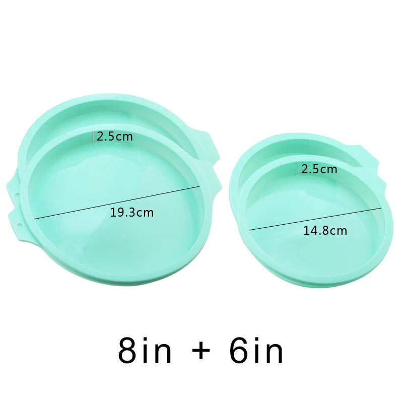 FAIS DU Silicone Cake Pan Set – 2-8pcs 4/6/8inch Round Molds for Rainbow Cake & Mousse Baking