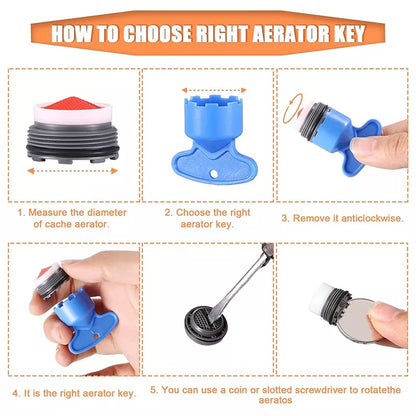 12-Piece Faucet Aerator Set for Cache Aerators with 5-Piece Removal Wrenches - Easy Cache Aerator Maintenance Kit