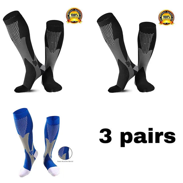 Men's Compression Sports Socks - Running, Cycling, Nursing, Varicose Veins Support, Outdoor Hiking Socks