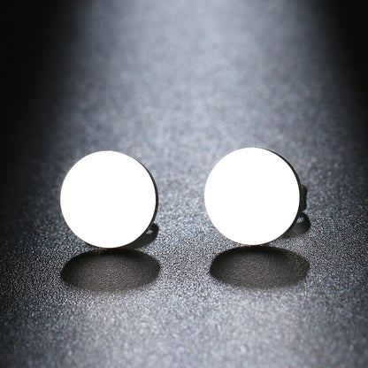 Minimalist Stainless Steel Round Stud Earrings – Classic Fashion Jewelry for Women