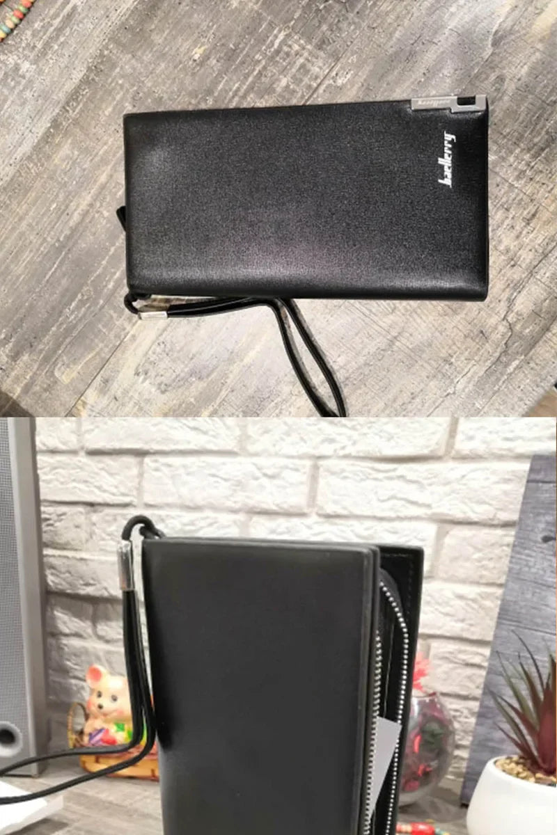Baellerry Men’s Long Wallet – Large Capacity Zipper Clutch with Card Holder & Coin Pocket, Luxury Handbag Purse