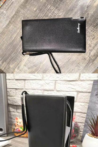 Baellerry Men’s Long Wallet – Large Capacity Zipper Clutch with Card Holder & Coin Pocket, Luxury Handbag Purse