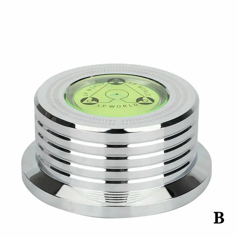 60Hz LP Record Stabilizer — Universal Aluminum Turntable Clamp with Level Alloy Weight