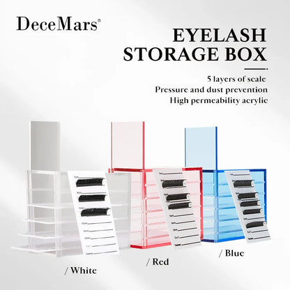 5-Layer Acrylic False Eyelashes Storage Box – Lash Extension Organizer & Display Stand Pallet Tool Holder