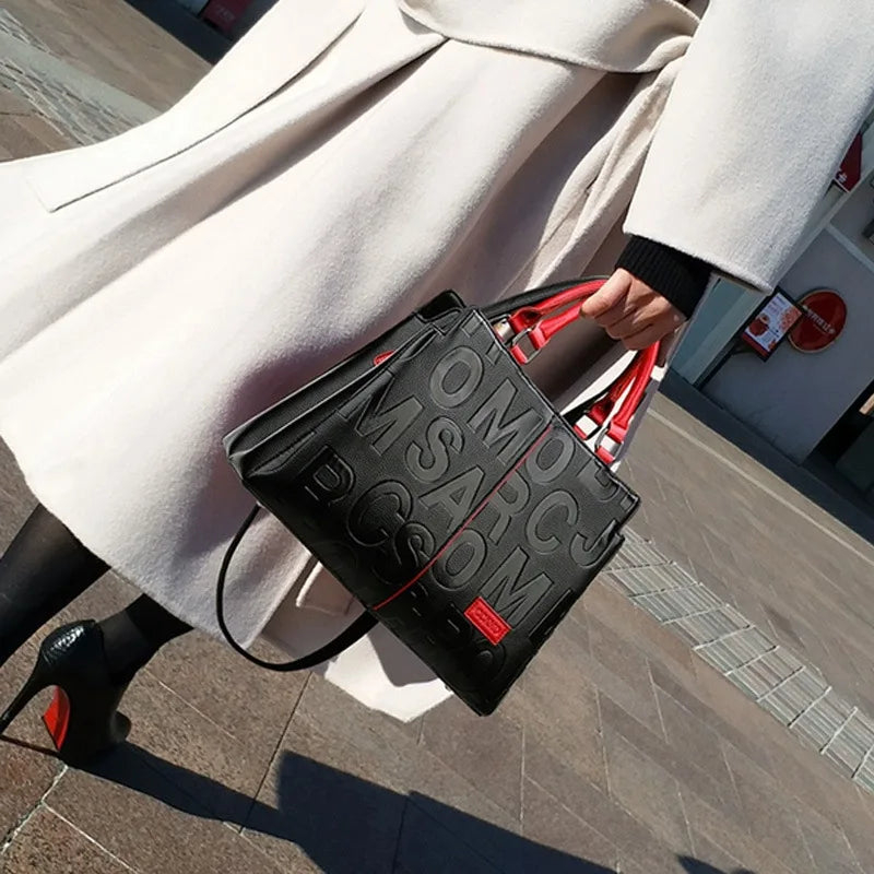 PU Leather Casual Crossbody Bag for Women - Luxury Designer Tote Handbag, Large Capacity Travel Shoulder Sac
