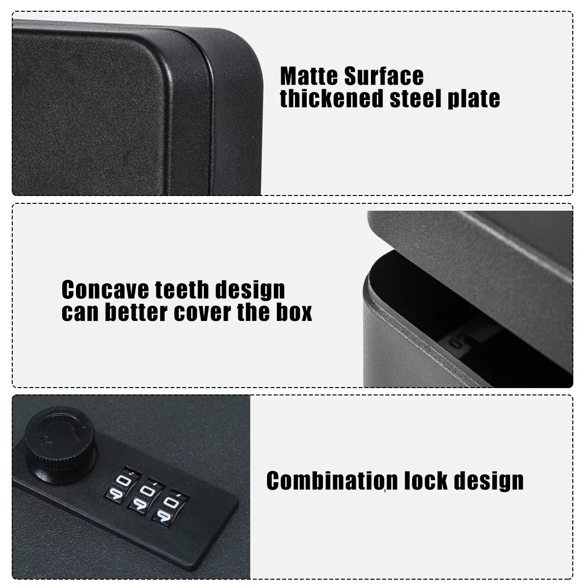 Security Car Combination Lock – Wall-Mounted Metal Storage Cabinet & Key Safe Box, Lockable Password Organizer for Home & Office