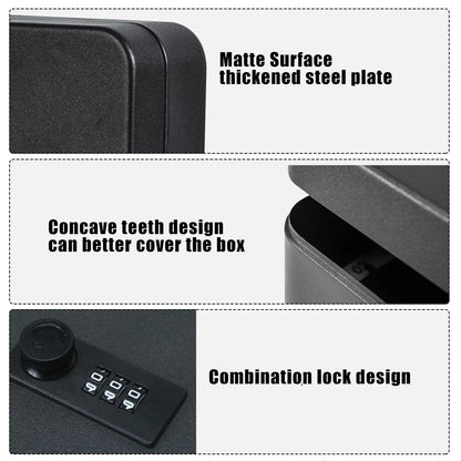 Security Car Combination Lock – Wall-Mounted Metal Storage Cabinet & Key Safe Box, Lockable Password Organizer for Home & Office