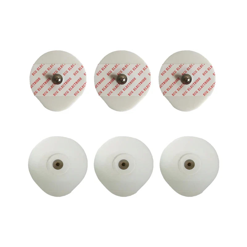 50-Pack Disposable ECG Electrodes — 43×46mm Non-Woven Medical Electrode Pads for EKG Accessories
