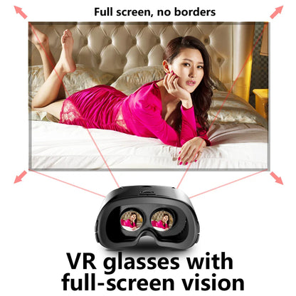 3D Virtual Reality VR Headset for iPhone & Android Smartphones – Immersive Mobile Phone VR Glasses with Real Lenses Goggles