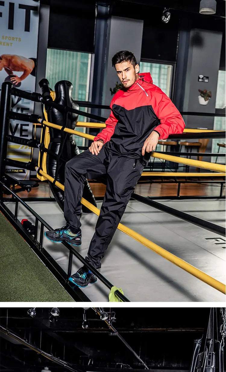 Unisex Sauna Suit — Women's & Men's Gym Clothing Set with Pullover Hoodie for Running, Fitness, Weight Loss & Sweating