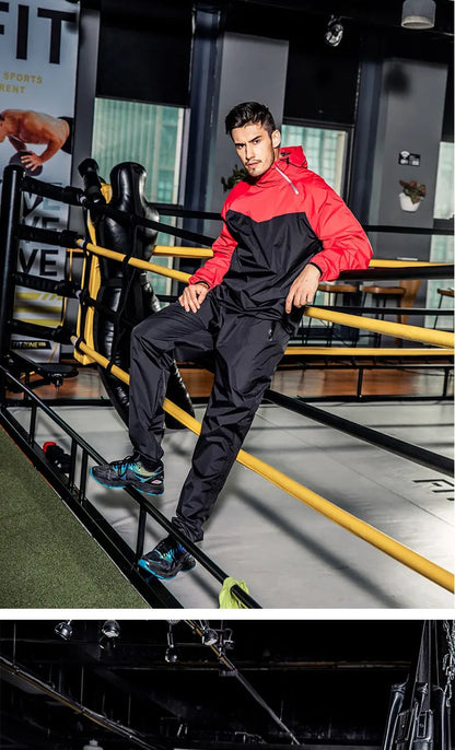 Unisex Sauna Suit — Women's & Men's Gym Clothing Set with Pullover Hoodie for Running, Fitness, Weight Loss & Sweating